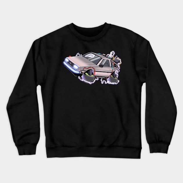 DELOREAN Cartoon Crewneck Sweatshirt by GarryDeanArt